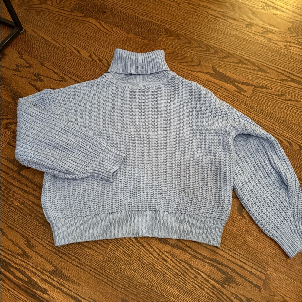 Threadbare Women's Light Blue Turtleneck Sweater 2